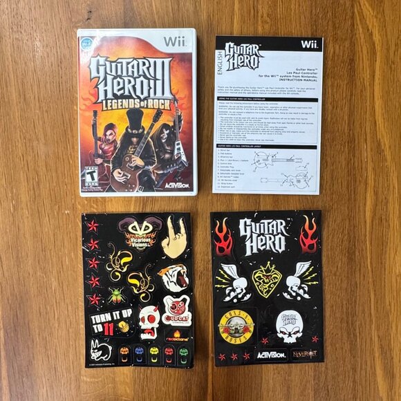 GUITAR HERO III 3 Nintendo Wii Legends Of Rock Bundle Game & Controller Box EUC - Picture 6 of 13